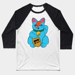 Maneki Neko - Lucky Cat - Blue Baseball T-Shirt